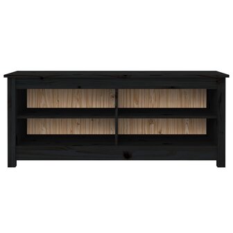 Schoenenbank 110x38x45,5 cm massief grenenhout zwart