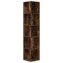 Hoekkast 33x33x164,5 cm bewerkt hout gerookt eikenkleurig