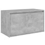 Halbank 80x40x45 cm bewerkt hout betongrijs