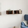 Wandkast 75x18x16,5 cm bewerkt hout gerookt eikenkleurig