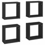 Wandschappen kubus 4 st 30x15x30 cm zwart