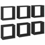 Wandschappen kubus 6 st 30x15x30 cm zwart